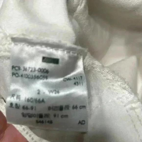 Denizen Levi’s modern slim cuffed stretch white jeans size 26 - Picture 9 of 9